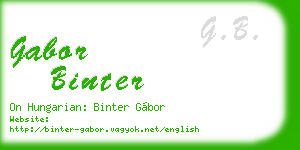 gabor binter business card