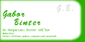 gabor binter business card